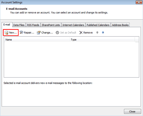 Select the Tools > Accounts menu Select the Tools > Accounts menu
